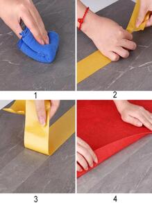 1/2捲黃色膠帶，雙面網狀纖維布膠帶具有強力附著力，適用於家庭使用，耐水性，可拆卸（2厘米） - 黃色 - 查看 9