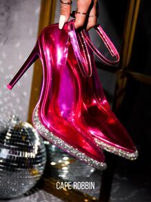 Shimmer In Style: Bold, Transparent Green Heels For Women - Perfect For Glam Looks, MADA - Pink - View 1