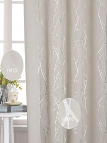 Estelar Textiler 2入組圖形圖案現代滌綸臥室和客廳遮光窗簾 - 杏色 - 查看 8