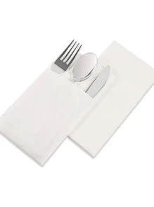 2入組餐巾簡單白色紙餐巾派對 - 白色 - 查看 3