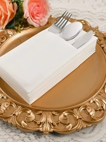 2入組餐巾簡單白色紙餐巾派對 - 白色 - 查看 2