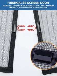 1 cái Polyester Nam Châm Đóng Cửa Muỗi Né - màu đen - Xem 3
