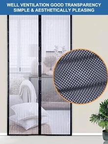 1 cái Polyester Nam Châm Đóng Cửa Muỗi Né - màu đen - Xem 2