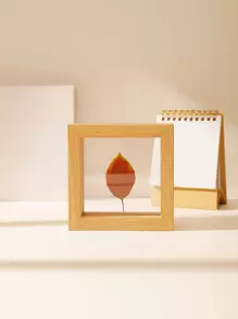 1入組木製相框，簡約木紋圖案海報展示架家用 - 杏色 - 查看 2