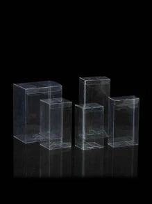 5件套透明礼品包装盒，现代PVC派对礼品盒 - 無色 - 查看 1