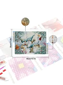 1set PMMA DIY Diamond Painting Without Frame, Gonk & Squirrel Pattern DIY Diamond Unframed Painting For Home Decor, Gift - Multicolor - View 4