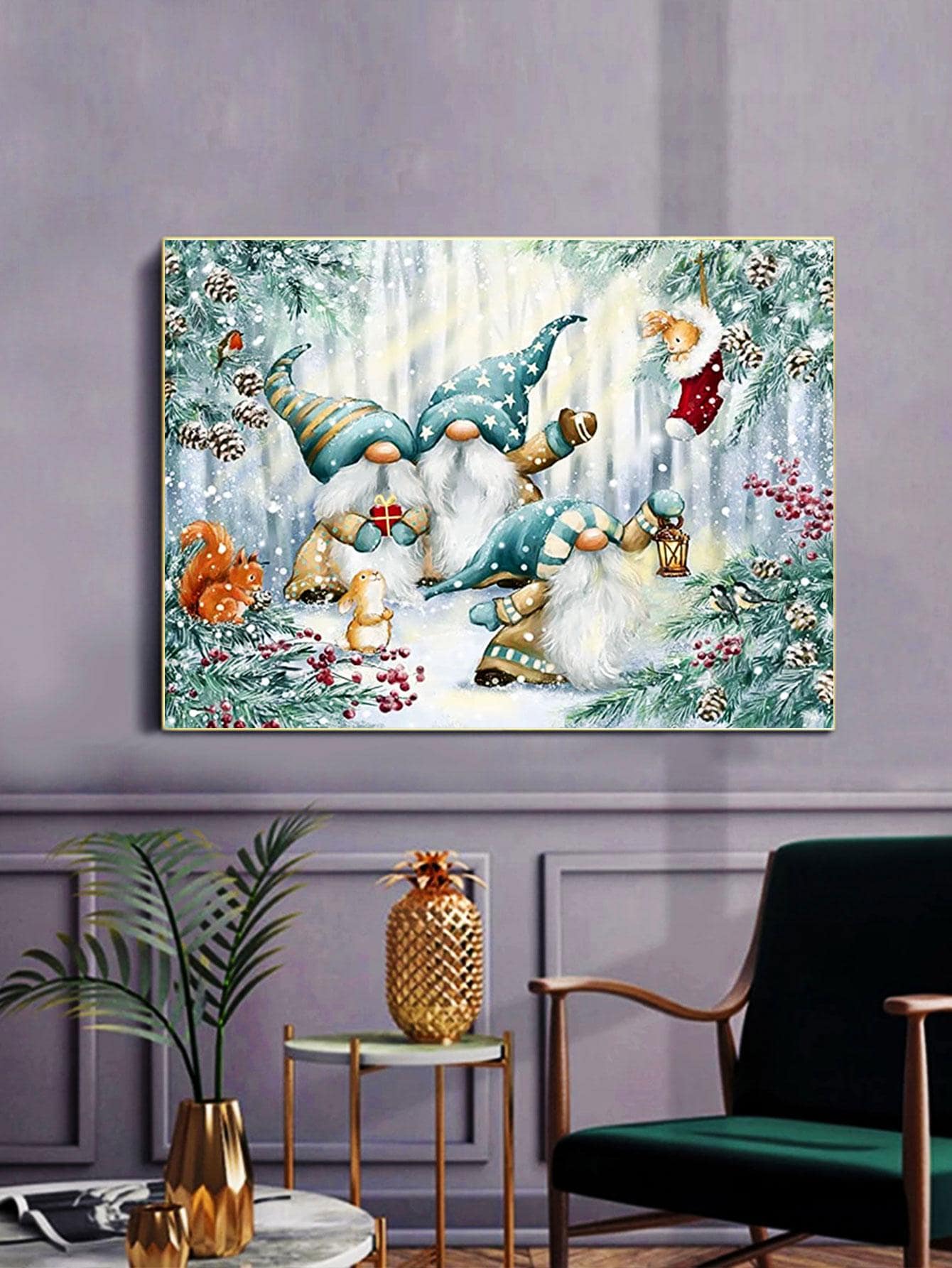 1set PMMA DIY Diamond Painting Without Frame, Gonk & Squirrel Pattern DIY Diamond Unframed Painting For Home Decor, Gift - Multicolor - View 1