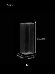 5件套透明礼品包装盒，现代PVC派对礼品盒 - 無色 - 查看 4