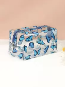 1入組蝴蝶樣式防水洗漱包 - 藍色 - 查看 1