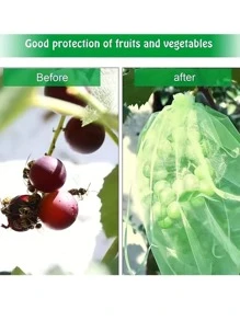 50pcs Plain Drawstring Fruit Protection Mesh Bag - White - View 3