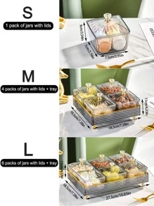 1套透明食物儲藏盒,現代塑膠食物儲藏盒 - 灰色 - 查看 2