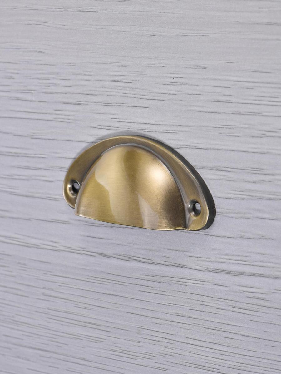 1套濾殼設計鐵製抽屜把手,含1個把手和相關配件 - 銅色 - 查看 1