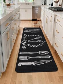 1 pieza Alfombra para cocina batería de cocina patrón cocina moderno poliéster antideslizante para cocina - Multicolor - Ver 6