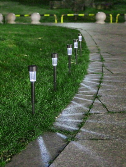 10 件/套 ABS 太阳能草坪灯，现代太阳能户外路径灯，户外花园照明，适用于路径、庭院、露台