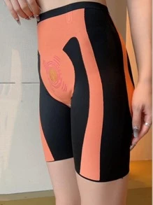 1pc Women's High-Waist Tummy Control Leggings, Black/Nude Compression Skinny Leggings, Suitable For Everyday Workout - Black - View 3