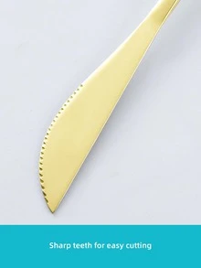 3入組/套不銹鋼刀具現代金色餐具套裝適用於餐廳 - 金色 - 查看 5