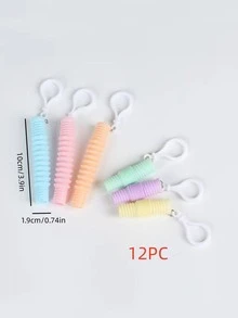 12 móc khóa trang trí tiệc bằng nhựa đơn giản, móc khóa màu hỗn hợp hiện đại cho gia đình - Nhiều màu - Xem 3