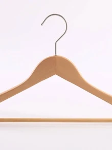 5 piezas/set colgador de ropa de madera, diseño de madera de loto, estante de ropa antideslizante y ahorrador de espacio para el armario del hogar - Beis - Ver 6