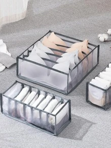 1入組多格內衣收納盒現代家用聚酰胺內衣收納盒 - 灰色 - 查看 1