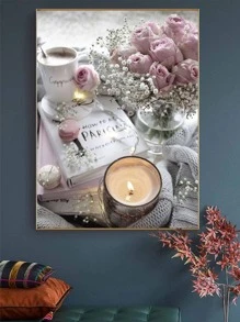 1set PMMA DIY Diamond Painting, Modern Coffee & Flower Pattern DIY Diamond Painting Without Frame For Home - Black and White - View 1