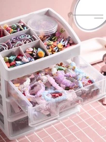 1入組收納極簡多層桌面收納盒 - 白色 - 查看 4