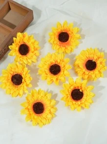 7 Cái/bộ Đầu Hoa Hướng Dương Nhân Tạo Bằng Nhựa, Đầu Hoa Mô Phỏng Hiện Đại Cho Trang Trí Nhà - Vàng - Xem 1