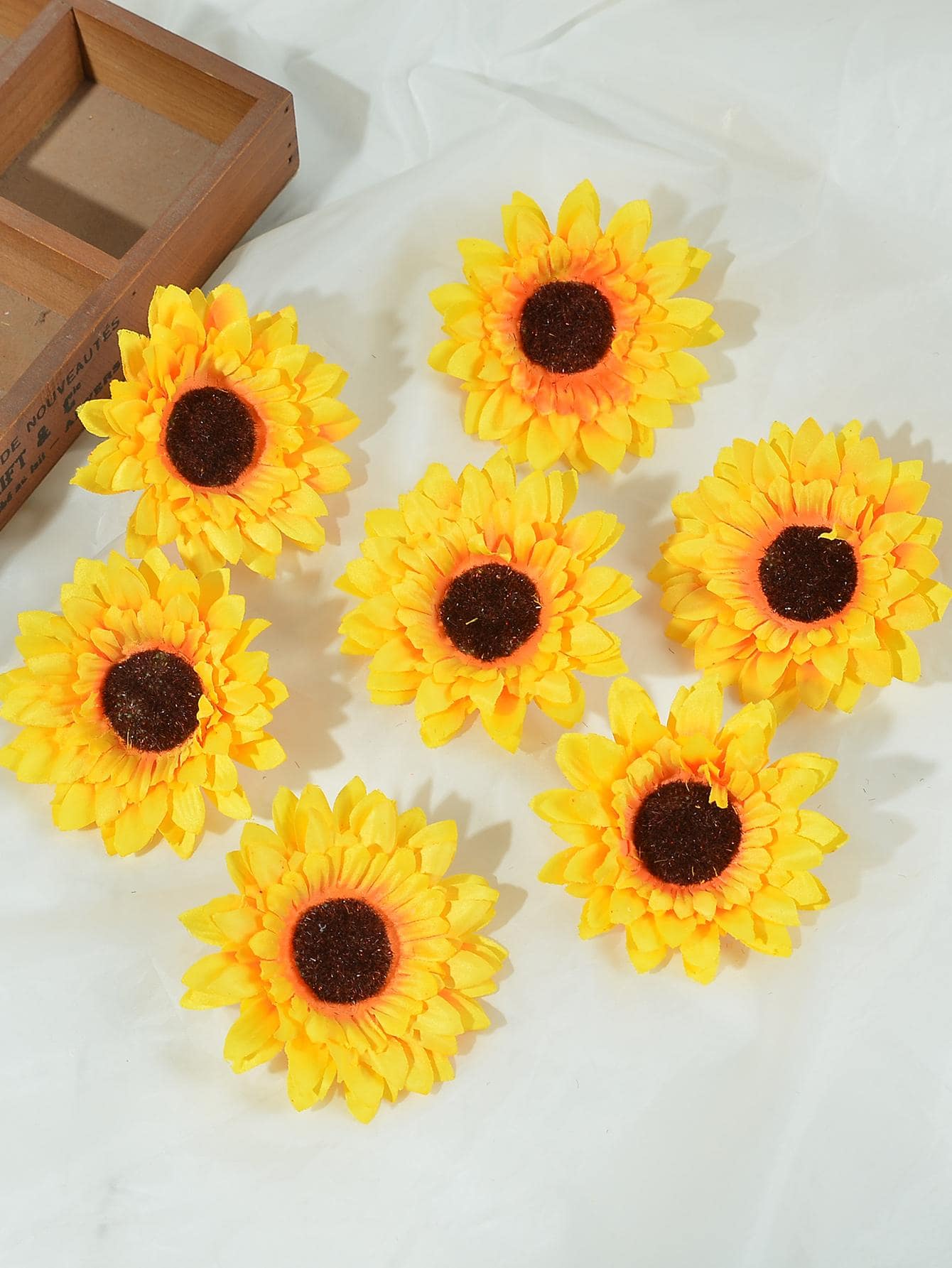 7 Cái/bộ Đầu Hoa Hướng Dương Nhân Tạo Bằng Nhựa, Đầu Hoa Mô Phỏng Hiện Đại Cho Trang Trí Nhà - Vàng - Xem 1