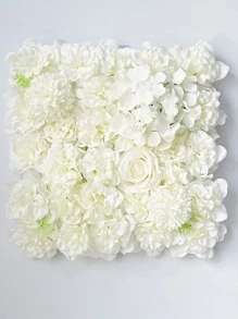 1 Nhựa Nhân Tạo Hoa Treo Tường Bảng, Thảm Treo Tường Hoa Cho Phông Nền Cưới Trang Trí Tường - trắng - Xem 2