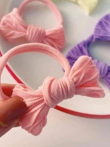 10pcs Girls Bow Decor Hair Tie For Hair Decoration