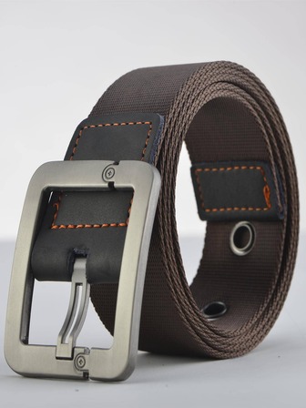 1入組男士方形扣休閒軟帶腰帶適用於日常生活