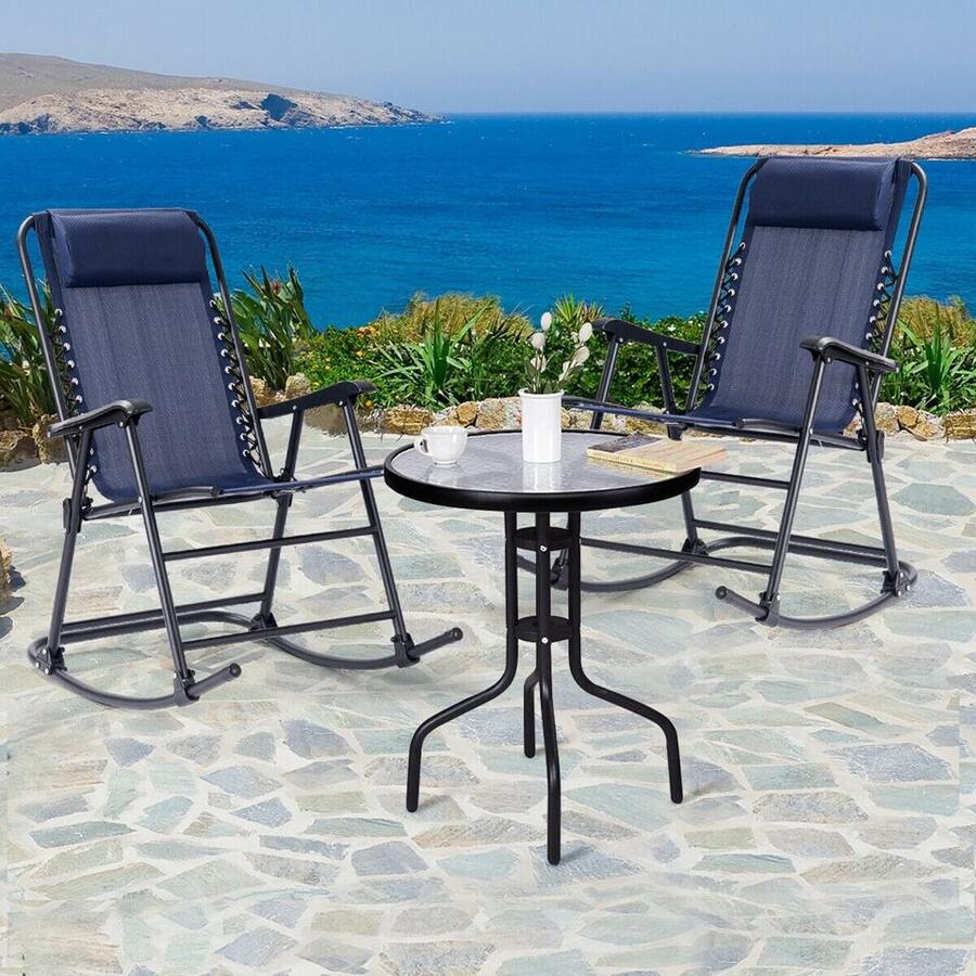 Costway Folding Zero Gravity Rocking Chair Rocker Porch Outdoor Patio ...
