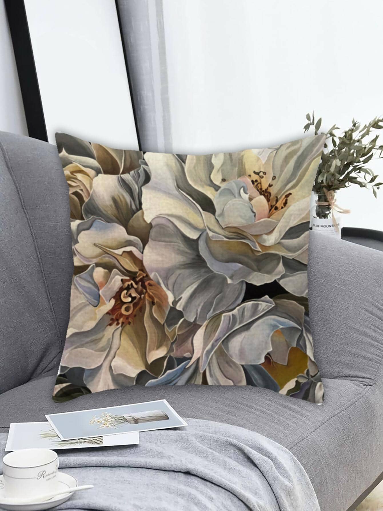 1 Stück Blume Muster, Kissenbezug mit ohne Modern Gewebe Dekorativer Kissenbezug für Leben Zuhause Dekor, - Verschiedenfarbig - Übersicht 1