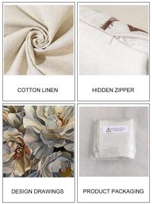 1 Stück Blume Muster, Kissenbezug mit ohne Modern Gewebe Dekorativer Kissenbezug für Leben Zuhause Dekor, - Verschiedenfarbig - Übersicht 6