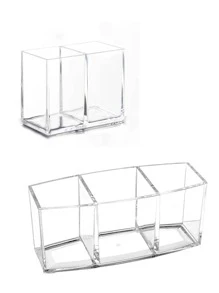 1pc Plastic Makeup Brush Storage Holder, Minimalist Clear Makeup Brush Storage Rack For Home,For Holiday Beach, Bathroom Collection, Bedroom Collection, Large Capacity - Clear - View 5