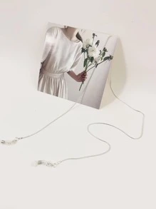 1pc Black/gold/silver Multifunctional Chain Strap For Face Mask, Eyeglasses, Phone, Necklace, Earphone - Silver - View 4