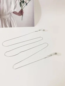 1pc Black/gold/silver Multifunctional Chain Strap For Face Mask, Eyeglasses, Phone, Necklace, Earphone - Silver - View 1