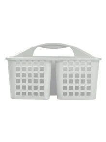Cesta de almacenamiento de escritorio de plástico de 2 piezas, cesta de almacenamiento multifunción minimalista unicolor para el hogar - Gris - Ver 7