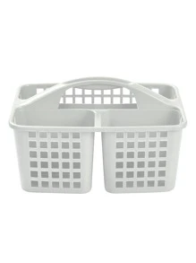 Cesta de almacenamiento de escritorio de plástico de 2 piezas, cesta de almacenamiento multifunción minimalista unicolor para el hogar - Gris - Ver 6