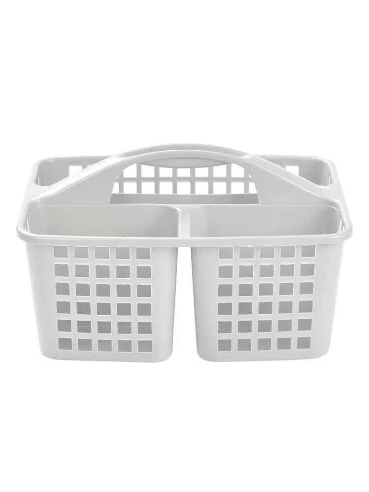 Cesta de almacenamiento de escritorio de plástico de 2 piezas, cesta de almacenamiento multifunción minimalista unicolor para el hogar - Gris - Añade 6