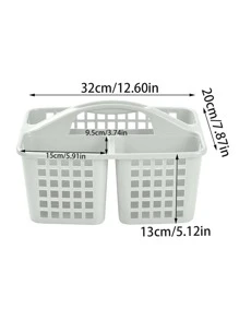 Cesta de almacenamiento de escritorio de plástico de 2 piezas, cesta de almacenamiento multifunción minimalista unicolor para el hogar - Gris - Ver 2
