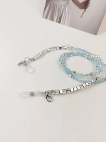 1pc Women Faux Pearl Decor Beaded Fashionable Glasses Chain For Daily Decoration - Multicolor - View 2