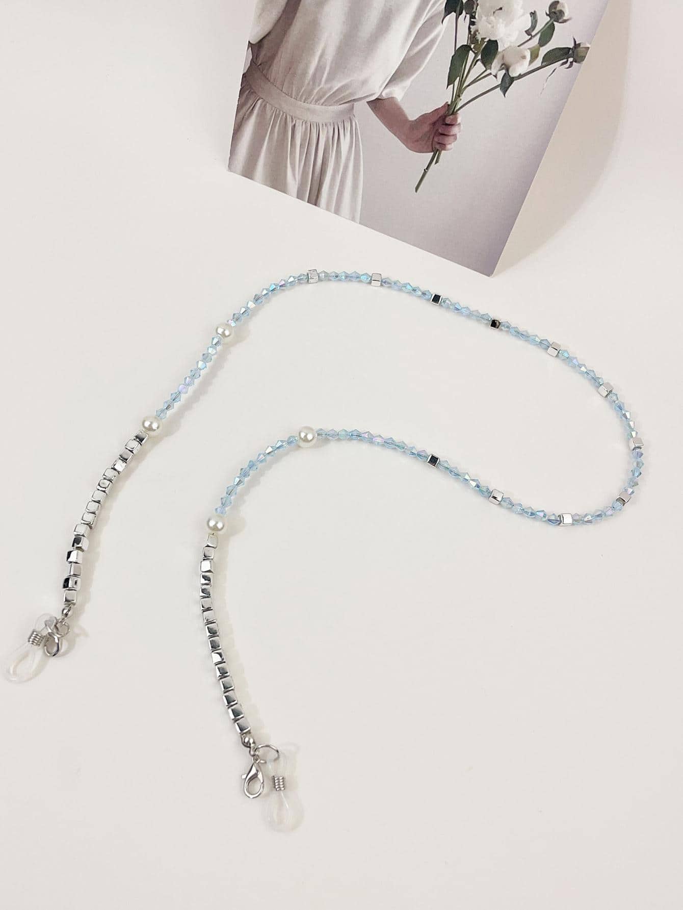 1pc Women Faux Pearl Decor Beaded Fashionable Glasses Chain For Daily Decoration - Multicolor - View 1