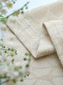 1片雙面加厚雪尼爾葉提花窗簾 - 米色 - 查看 5