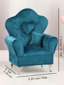 1pc Sofa Shaped Jewelry Box, Modern Polyester Jewelry Storage Box For Home And Travel - Green - View 3