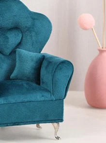 1pc Sofa Shaped Jewelry Box, Modern Polyester Jewelry Storage Box For Home And Travel - Green - View 5