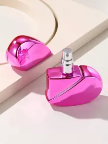 1pc Portable Aluminum Mini Refillable Spray Bottle, Modern Heart Design Perfume Atomizer Bottle For Travel - Pink - View 1