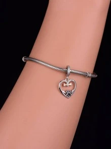 1 件精美 Diy 珠寶吊墜,適合愛狗人士,男士和女士風格,925 純銀,心形、骨形和爪印設計