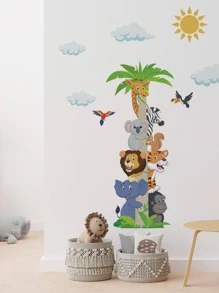 1 miếng dán tường họa tiết động vật hoạt hình, miếng dán tường PVC hoạt hình để trang trí nhà cửa, miếng dán, miếng dán tường, miếng dán vinyl để trang trí nhà cửa, vật dụng trang trí mùa xuân làm mới ngôi nhà của bạn, miếng dán trang trí Rama quà tặng sinh nhật tốt nghiệp - Nhiều màu - Xem 3