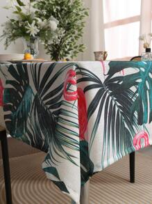 1入組葉子圖案桌布現代滌綸餐桌裝飾桌布 - 彩色 - 查看 5