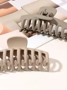 2 chiếc kẹp tóc hình xương khủng long màu xám nâu mờ, kiểu dáng giản dị, kẹp càng cua, kẹp hàm, kẹp giữ tóc, phụ kiện tóc mùa thu đông cho nữ, thích hợp cho trang phục đi nghỉ mát và trang phục mùa hè. - Nhiều màu - Xem 3